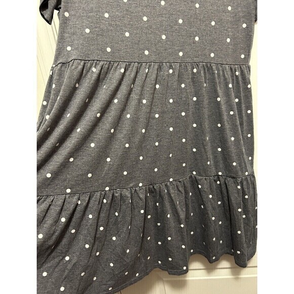 Raglan Dress Blue with white polka dot Women’s size XL Swing Comfy Tiered - Picture 14 of 14
